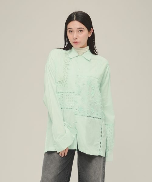 ブラウス シャツ 「eL」Patchwork Embroidery Shirt/251152 レディース