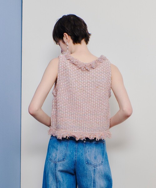 allureville（アルアバイル） ニット セーター ミックスツイードジレ