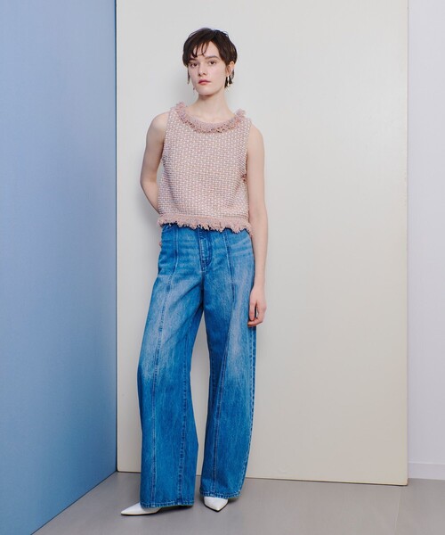 allureville（アルアバイル） ニット セーター ミックスツイードジレ