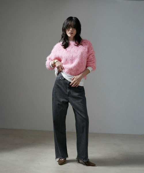 「SALON adam et rope'」 長袖ニット FREE チャコールグレー レディース_画像5