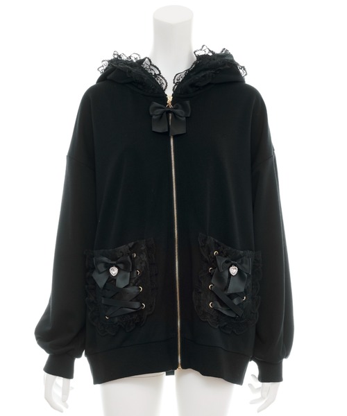 Secret Honey（シークレットハニー） パーカー レースアップポケット