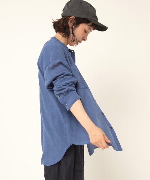 RNA-N ブラウス シャツ B2885 コットンウェービーガーゼシャツ