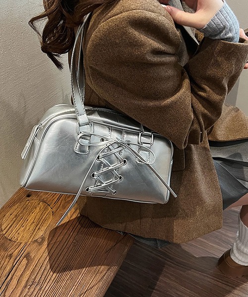 ラ*ル様 バッグ３品 La+h / ラス 9号帆布ラージドットショルダー KOB-1C (dark grey