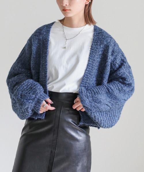 まちょ select Moca ニットコート カーディガン select MOCA（セレクトモカ） カーディガン アシンメトリーオーバー