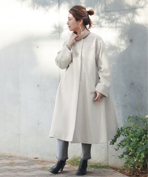 JOURNAL STANDARD ノーカラーコート ベージュ JOURNAL STANDARD（ジャーナルスタンダード） ノーカラーコート MEDIUM