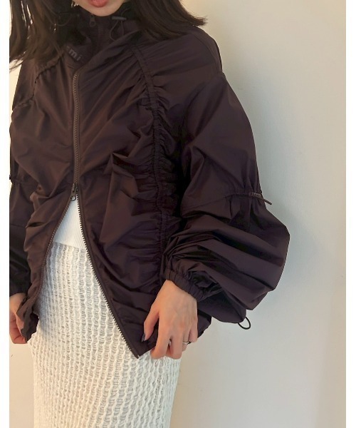 emmiブルゾン エミ emmi フェイクレザーダブルジップブルゾン （BRW