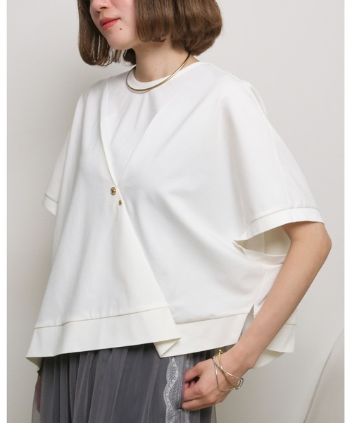 tシャツ リベットデザインアシンメトリーTシャツ レディース palm RICHE tシャツ リベットデザインアシンメトリーTシャツ
