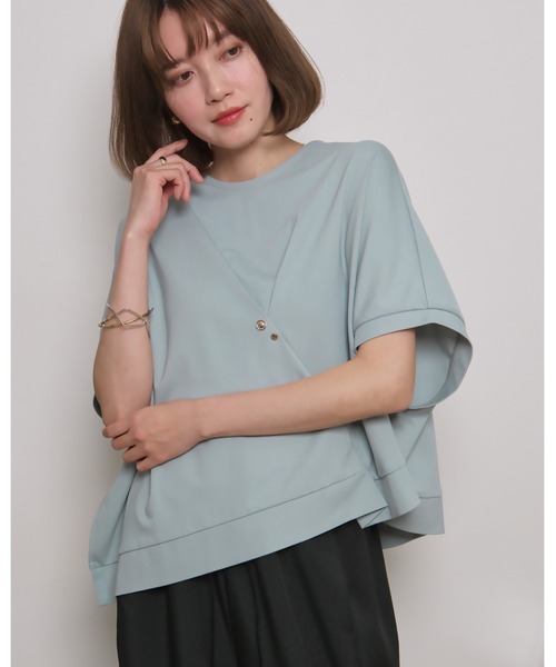 tシャツ リベットデザインアシンメトリーTシャツ レディース