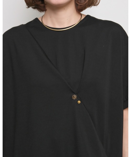 palm RICHE tシャツ リベットデザインアシンメトリーTシャツ