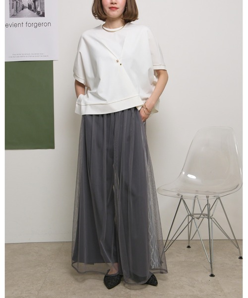 tシャツ リベットデザインアシンメトリーTシャツ レディース palm RICHE tシャツ リベットデザインアシンメトリーTシャツ