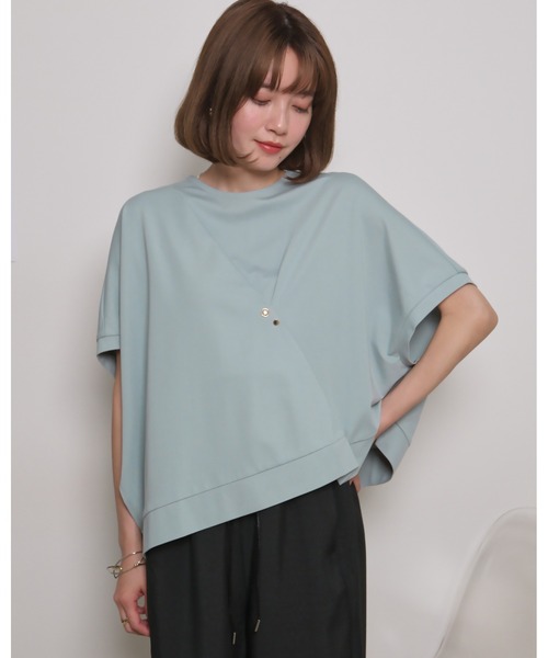 tシャツ リベットデザインアシンメトリーTシャツ レディース palm RICHE tシャツ リベットデザインアシンメトリーTシャツ