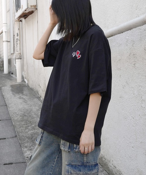 Confirm tシャツ 25SS ハートワンポイント刺繍 半袖Tシャツ メンズ