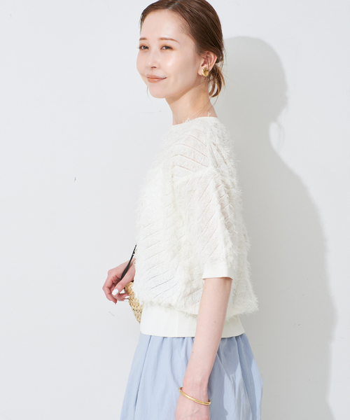 ★新品未使用★SLOBE IENA フリンジニットプルオーバー SLOBE IENA ニット セーター フリンジニットプルオーバー