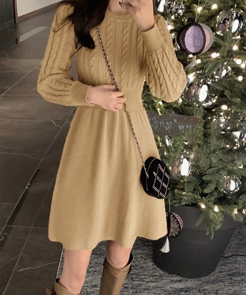 「Miniministore」 ニットワンピース フリー ワインレッド レディース_画像2