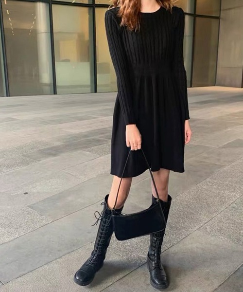 「Miniministore」 ニットワンピース フリー ワインレッド レディース_画像5