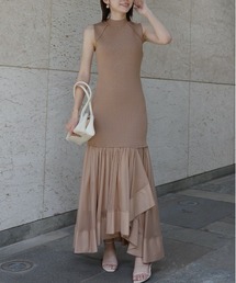 anuans（アニュアンス） ワンピース カスケードニットドッキング