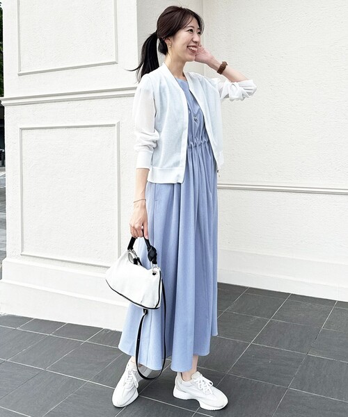 ワンピース 「ASUMI・MANAMIコラボ 丈が選べる」タックデザインワンピースの画像