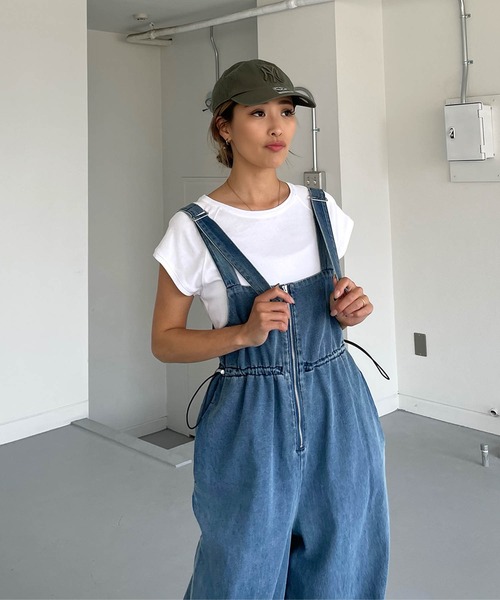 CHERI デニム サロペット Fサイズ CHERI since1985 サロペット オーバーオール フロントジップ
