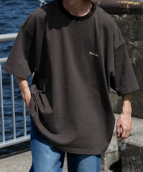 「Perushu」 半袖Tシャツ MEDIUM ブラウン メンズ