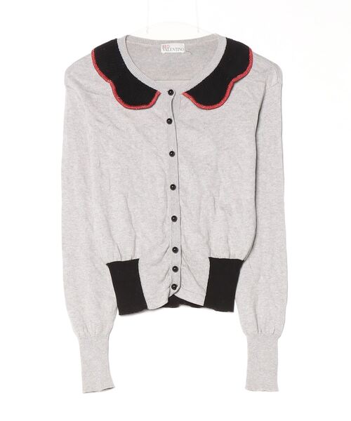 「RED VALENTINO」 ニットカーディガン X-SMALL グレー レディース