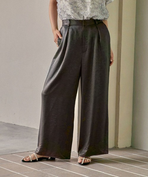 LEPSIM（レプシィム） パンツ サテンストレートパンツ 525968