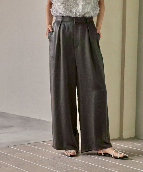 LEPSIM（レプシィム） パンツ サテンストレートパンツ 525968
