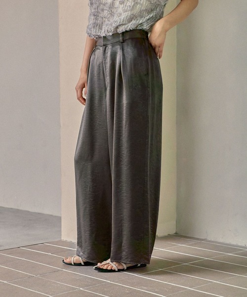 LEPSIM（レプシィム） パンツ サテンストレートパンツ 525968