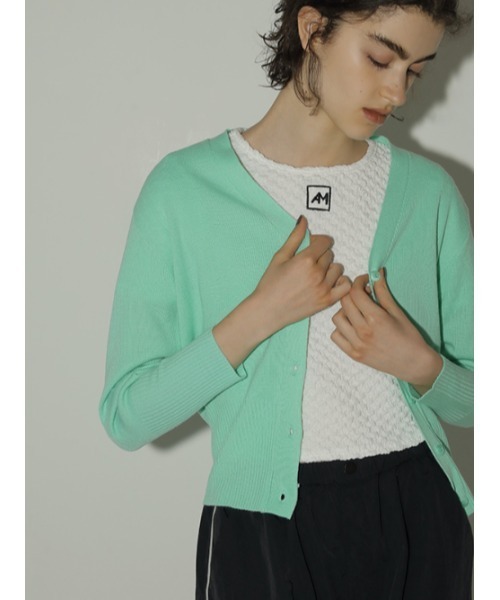 「AMAIL」 ニットカーディガン FREE ミント レディース_画像4