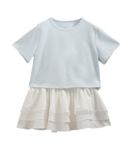 Fit more（フィットモア） tシャツ 裾ドッキング刺繍Tシャツ 