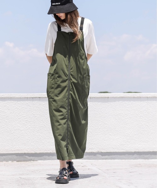 AMELY」 サロペットスカート フリー カーキ レディース