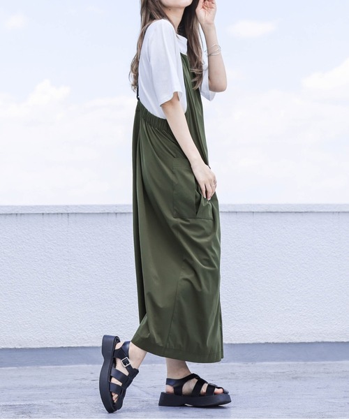 AMELY」 サロペットスカート フリー カーキ レディース
