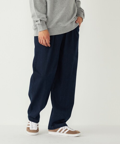 kolor テーパードワイドスラックス ネイビー SHIPS Colors（シップスカラーズ） ワイドパンツ ジーンズ SHIPS