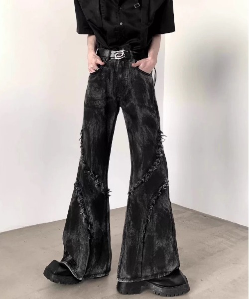 KsG ウォッシュドルーズフリンジデニム KsG パンツ ウォッシュドルーズフリンジデニム レディース