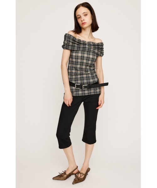 tシャツ STRETCH CUT OFF SHOULDER TOPS ストレッチ カット オフショルダー トップス 夏服 秋服 レディース SLY tシャツ STRETCH CUT OFF SHOULDER TOPS ストレッチ カット