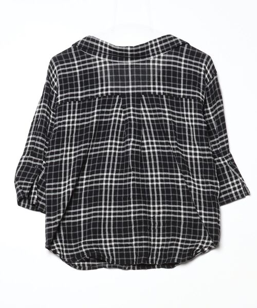 [BARNYARDSTORM] в клетку 7 минут рукав блуза 0 черный женский 