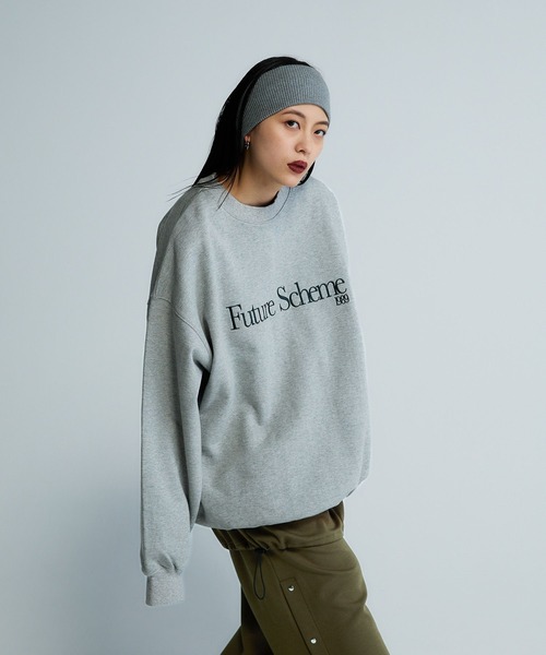 ジーナシス　Les Fleurs スウェット FREEサイズ JEANASIS トレーナー スウェット 「Les Fleurs」シシュウロゴBIG