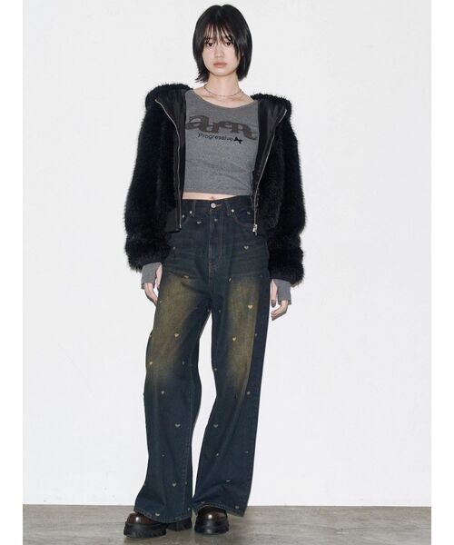 EMODA（エモダ） ジーンズ デニム デニムパンツ ハートドットルーズ