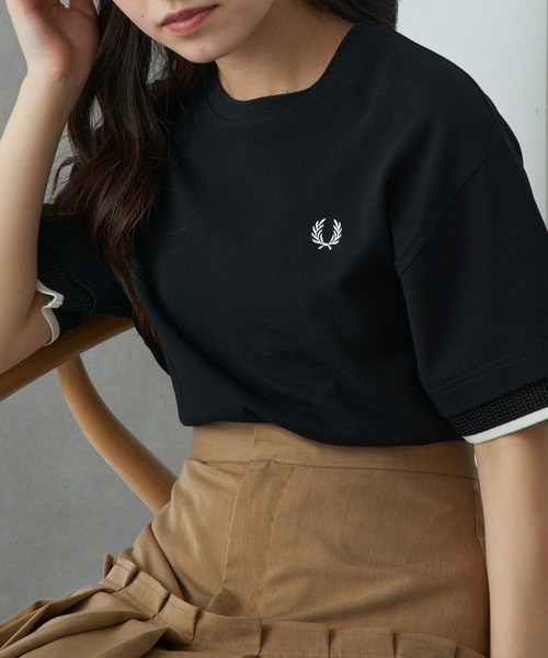 tシャツ 「FRED PERRY」MESH CUFF PIQUE T-SHIRT G2167 レディースの画像
