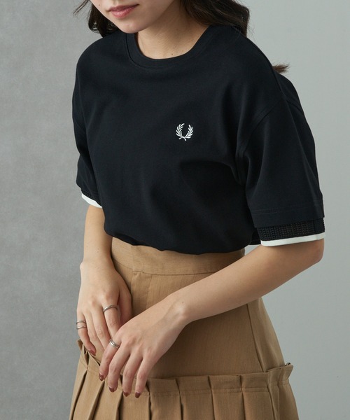 tシャツ 「FRED PERRY」MESH CUFF PIQUE T-SHIRT G2167 レディースの画像