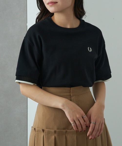 tシャツ 「FRED PERRY」MESH CUFF PIQUE T-SHIRT G2167 レディースの画像