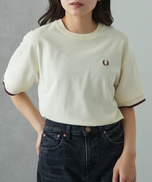 tシャツ 「FRED PERRY」MESH CUFF PIQUE T-SHIRT G2167 レディースの画像