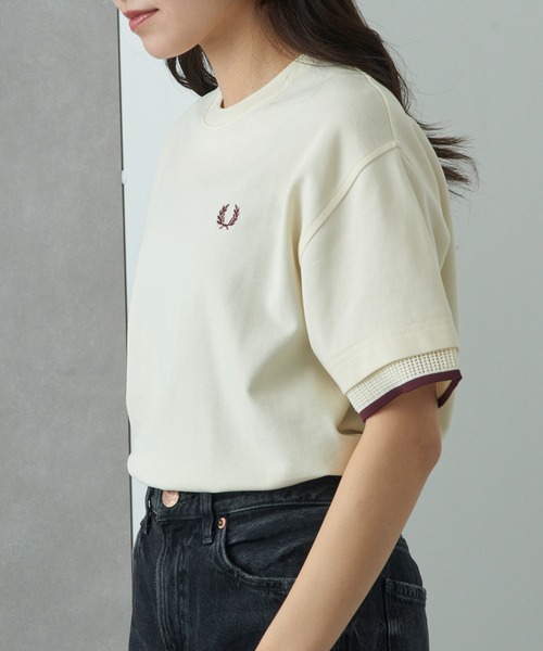 tシャツ 「FRED PERRY」MESH CUFF PIQUE T-SHIRT G2167 レディースの画像