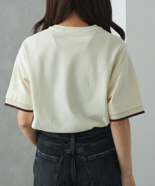 tシャツ 「FRED PERRY」MESH CUFF PIQUE T-SHIRT G2167 レディースの画像