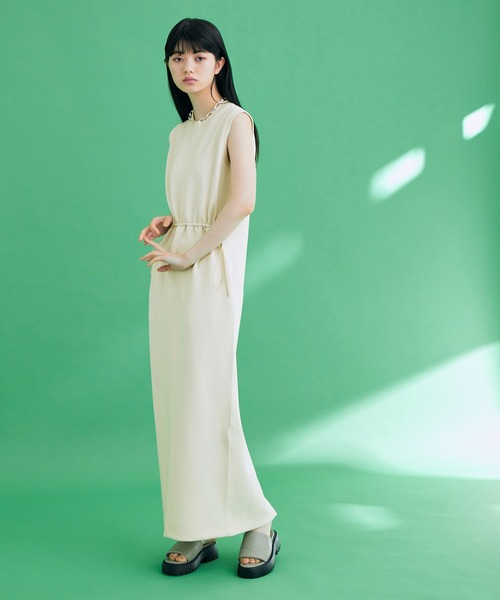 ADAM ET ROPE'(アダムエロペ) ノースリーブワンピース FREE ブルー ADAM ET ROPE'(アダムエロペ) ノースリーブワンピース FREE ブルー