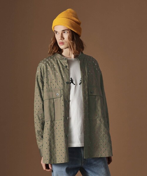 40CARATS&525 BY TAKEO KIKUCHI シャツ ツイルオパールオーバーシャツ