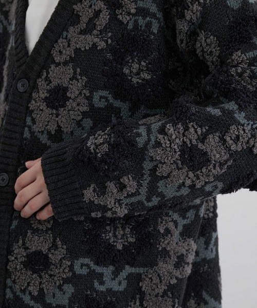 「JUNRED」 ニットカーディガン M チャコールグレー メンズ_画像2