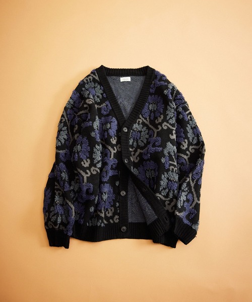 「JUNRED」 ニットカーディガン M チャコールグレー メンズ_画像4