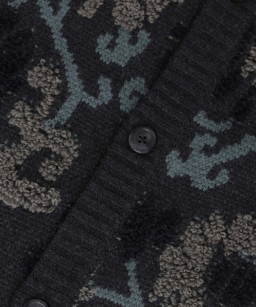 「JUNRED」 ニットカーディガン M チャコールグレー メンズ_画像7