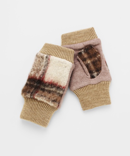 KURODA（クロダ） 手袋 タータンチェックフィンガーレスグローブ