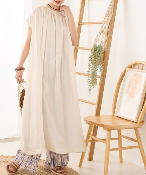 「OMNES」 ノースリーブワンピース FREE ホワイト レディース_画像2